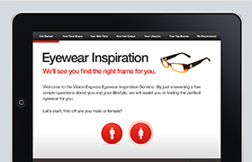 Vision Express Frame Finder (Selected Screens – 2012)