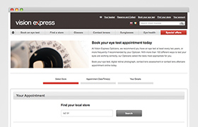 Vision Express Booking Form (2011)